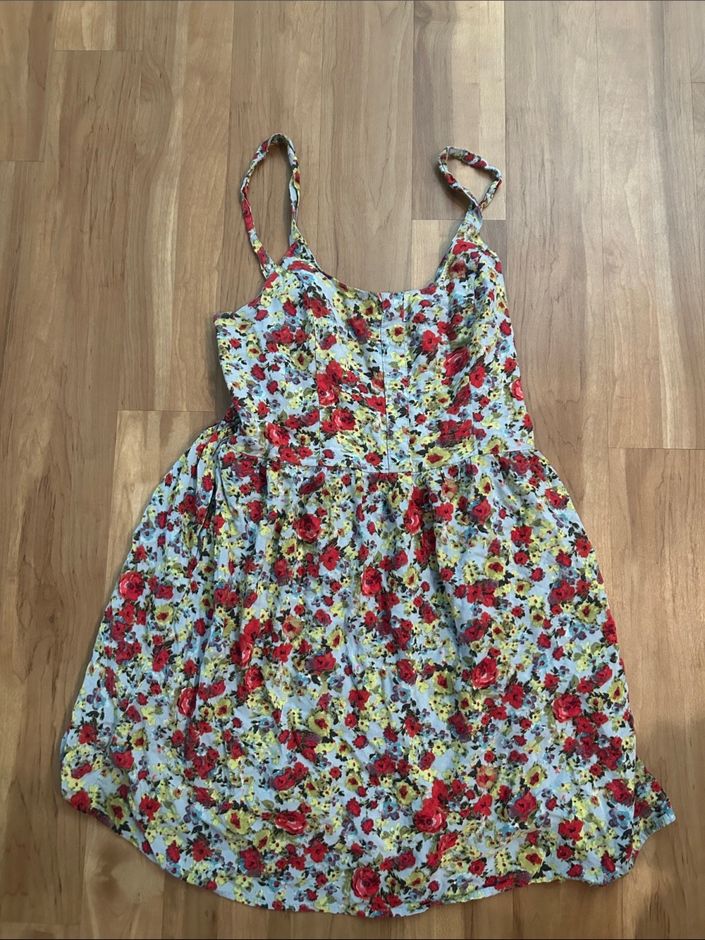 Red Floral Sleeveless Women's Dress